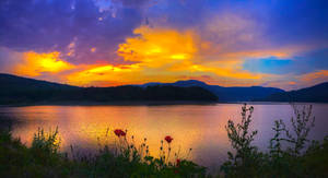 Evening view on the lake