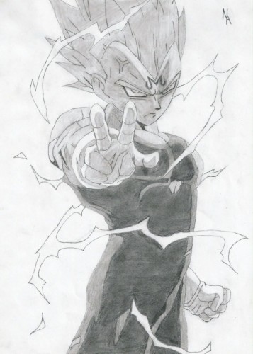 my drawing-majin vegeta(meu desenho-majin vegeta) by NickBF5 on