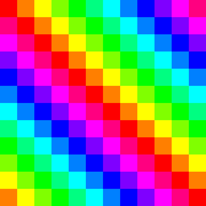 12x12 squares rainbow by 10binary on DeviantArt