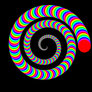 6 color spiral PHP animation