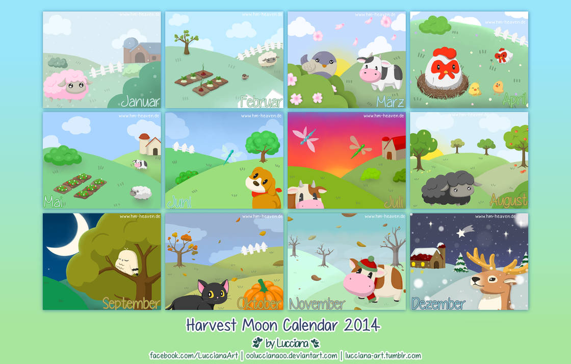 Harvest Moon Calendar by oOLuccianaOo
