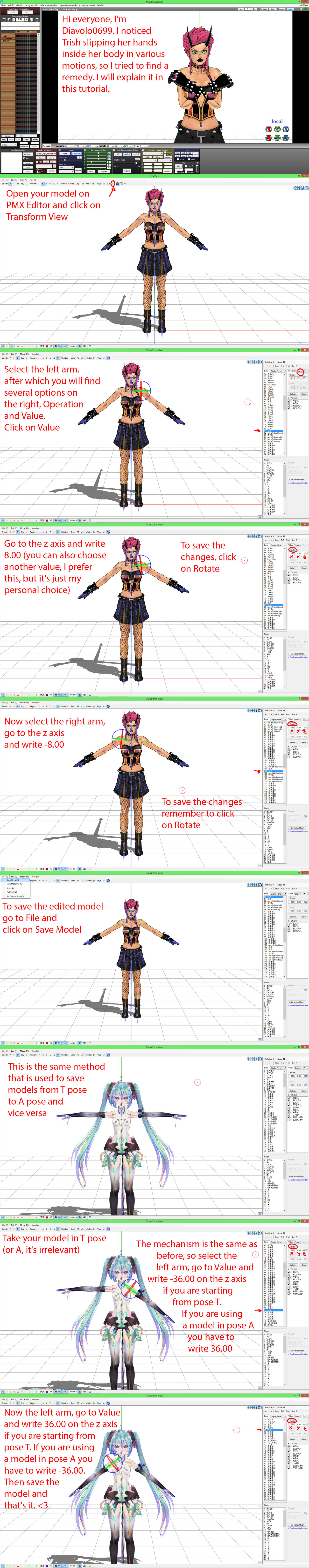 MMD PMX Editor Change pose Tutorial by Diavolo0699 on DeviantArt