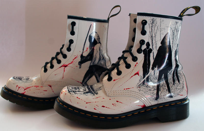 The Walking Dead customised Dr Martens Left side