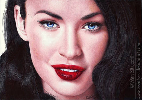 Megan Fox ballpoint pen drawing