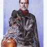 Jeffrey Dean Morgan - color ballpoint pen drawing