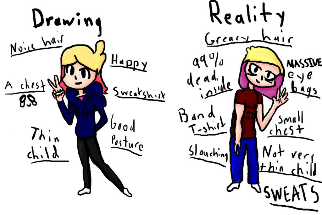Real Or Drawing Drawing vs. Reality by RubyCake16 on DeviantArt