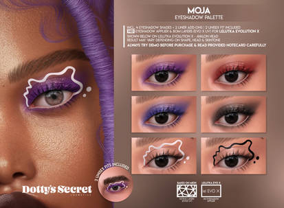 Second Life Marketplace - Dotty's Secret - Blake - Eyeliner Palette  [LELUTKA EVO]