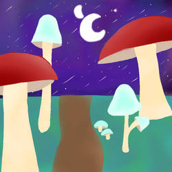 Mushroom forest path