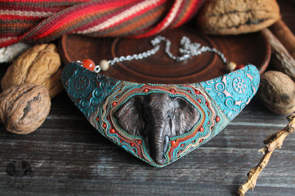 Elephant boho necklace