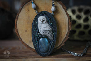 White owl necklace