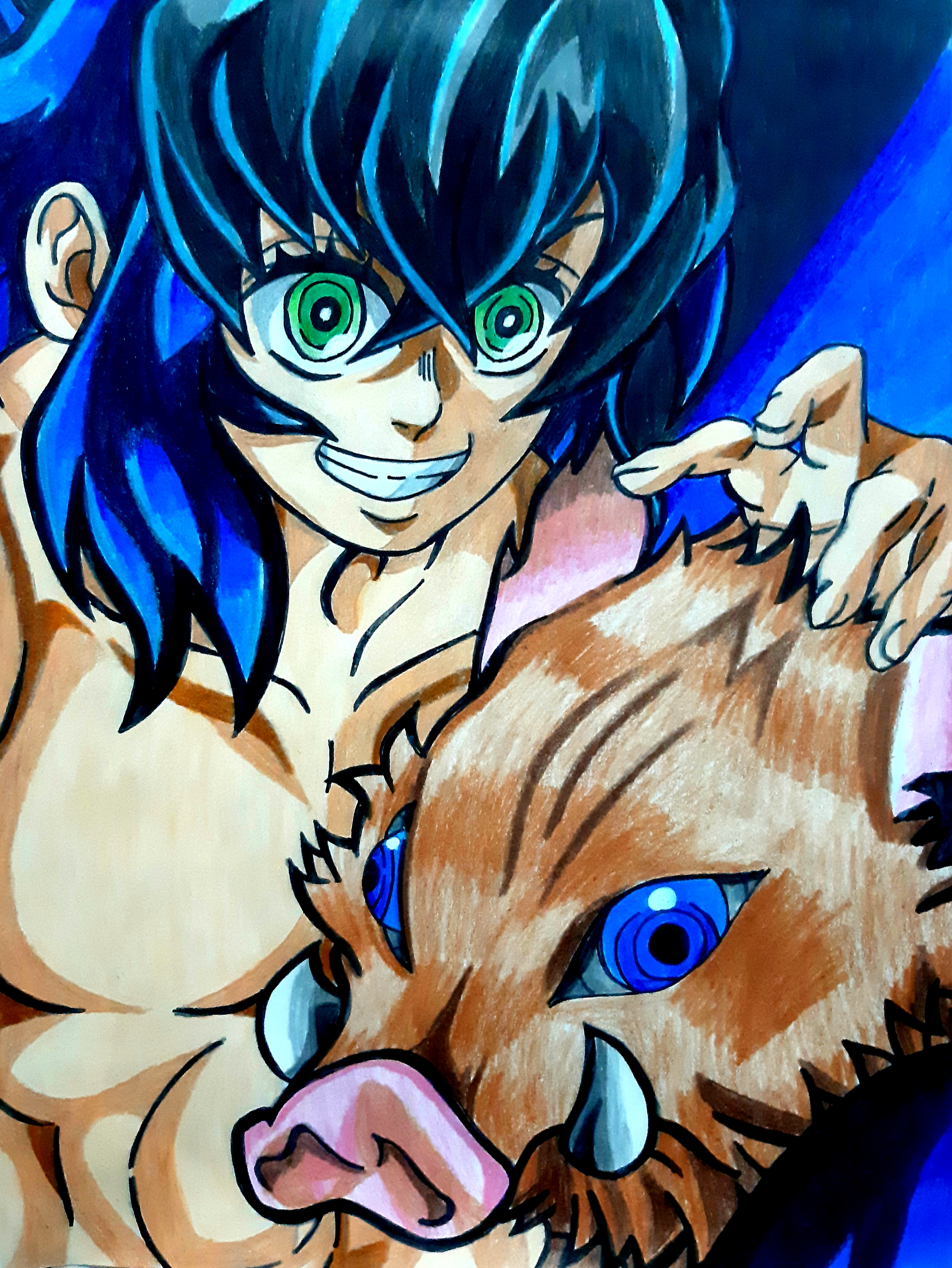 Inosce Inosuke Hashibira de Demon Slayer by Mafabi67 on DeviantArt