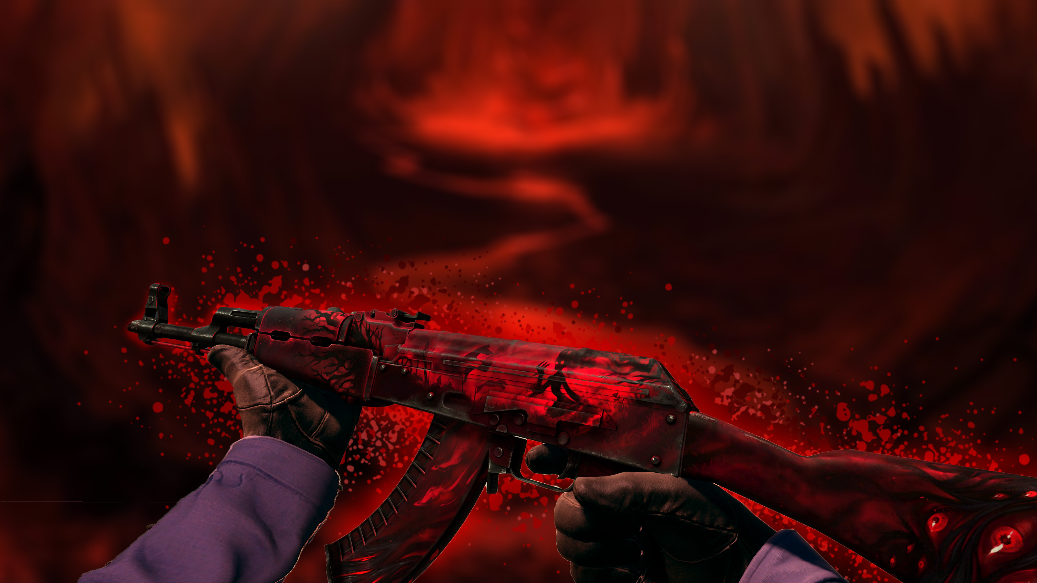 Download CS GO AK-47 In Red Horus Wallpaper