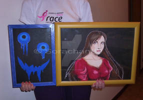 'Blue Guy' and 'Lady in Red' canvas