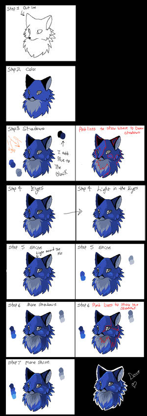 Shiny fur in MSPaint Tutorial