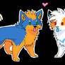 Orange and Blue pups