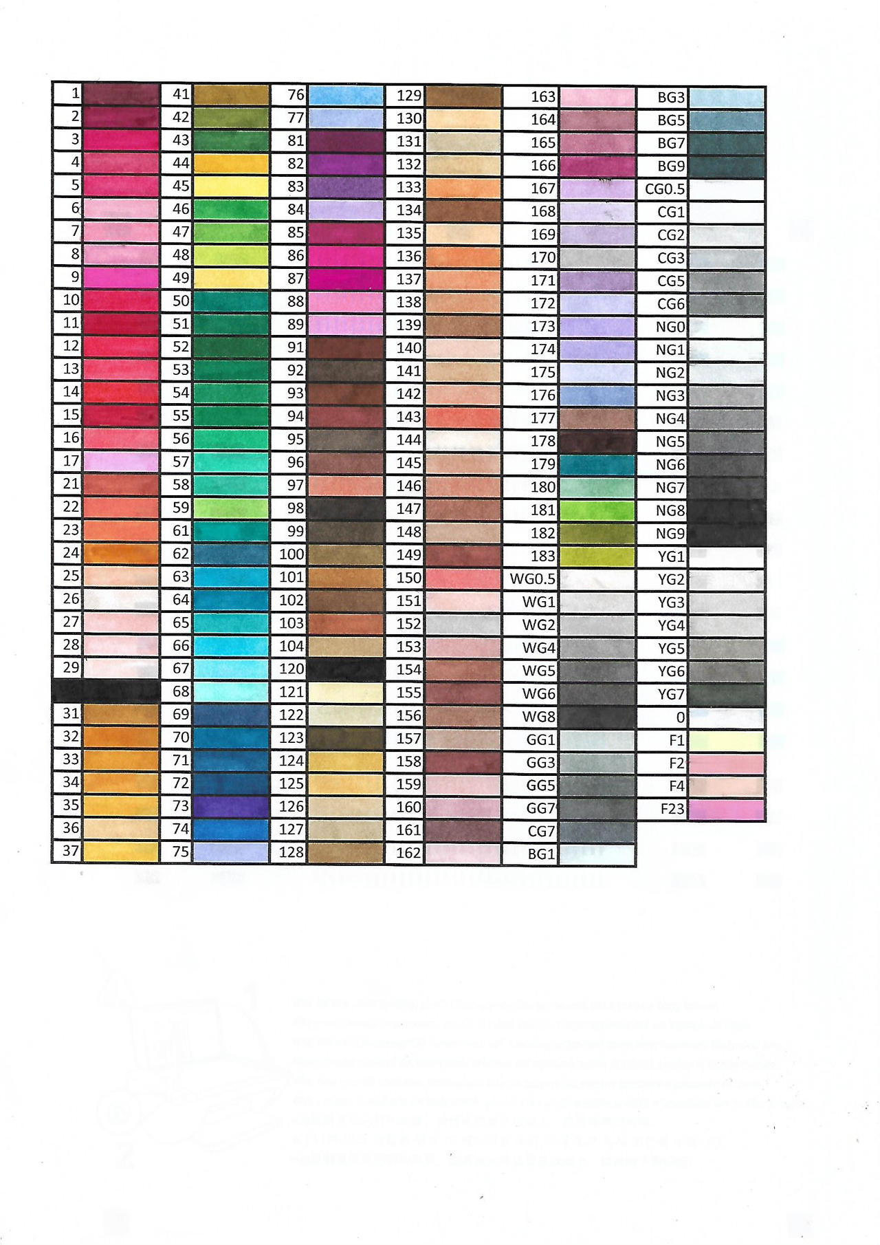 Swatch of the 200 classic Ohuhu Alcohol Markers by BerserkGriffon on  DeviantArt