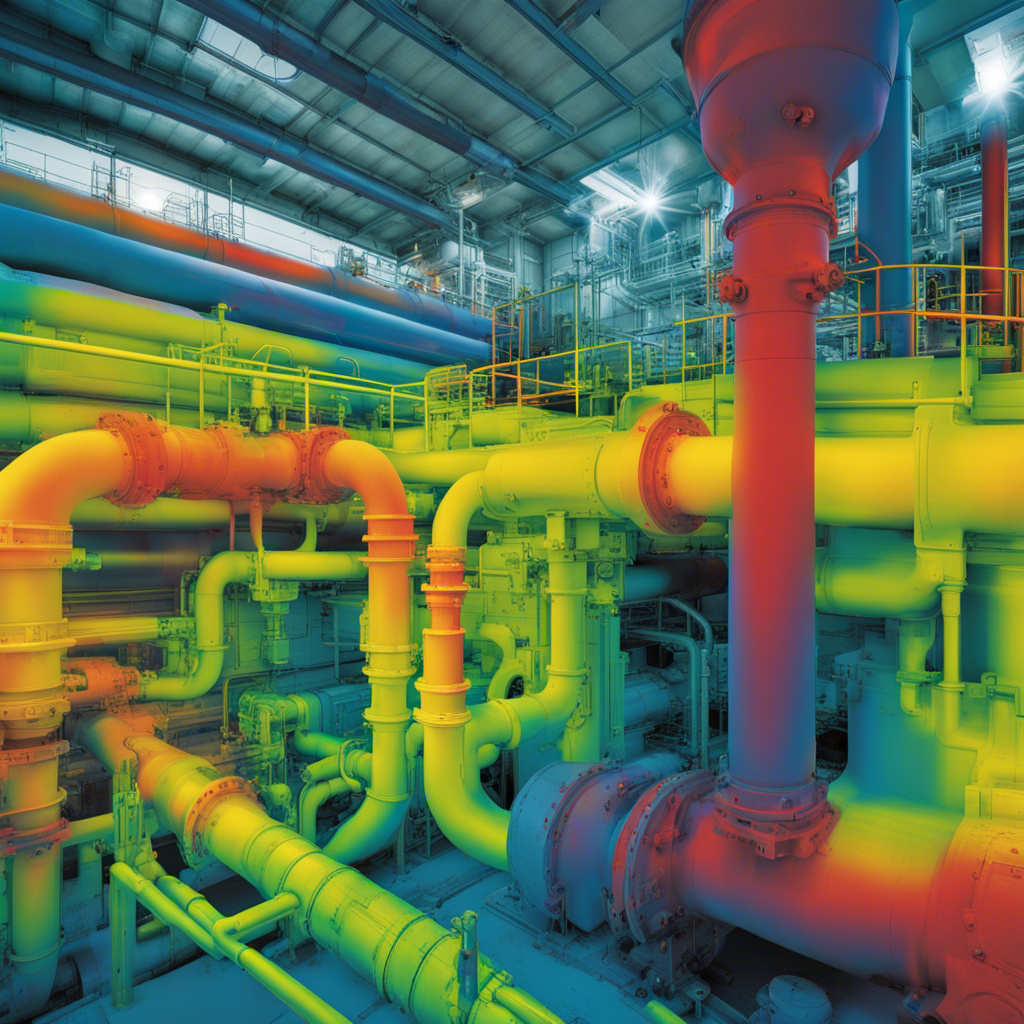 An infrared thermography image showing leak detect