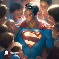 Superman with children | superman HD wallpaper