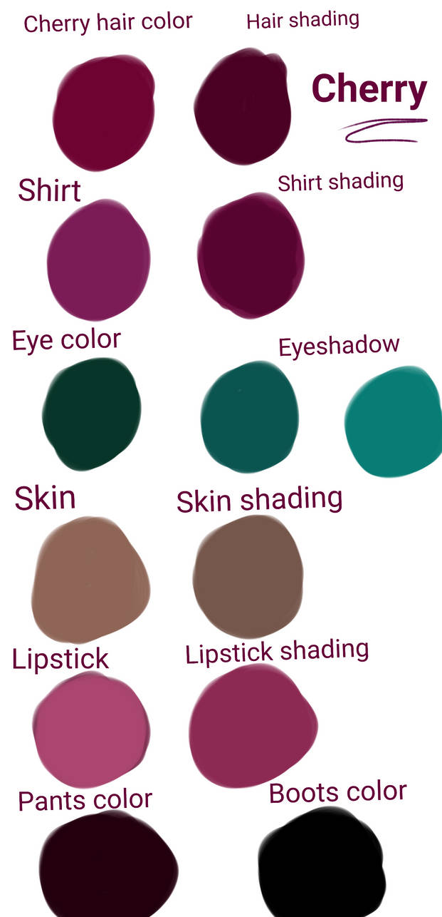 Cherry color chart by Aubergine100 on DeviantArt