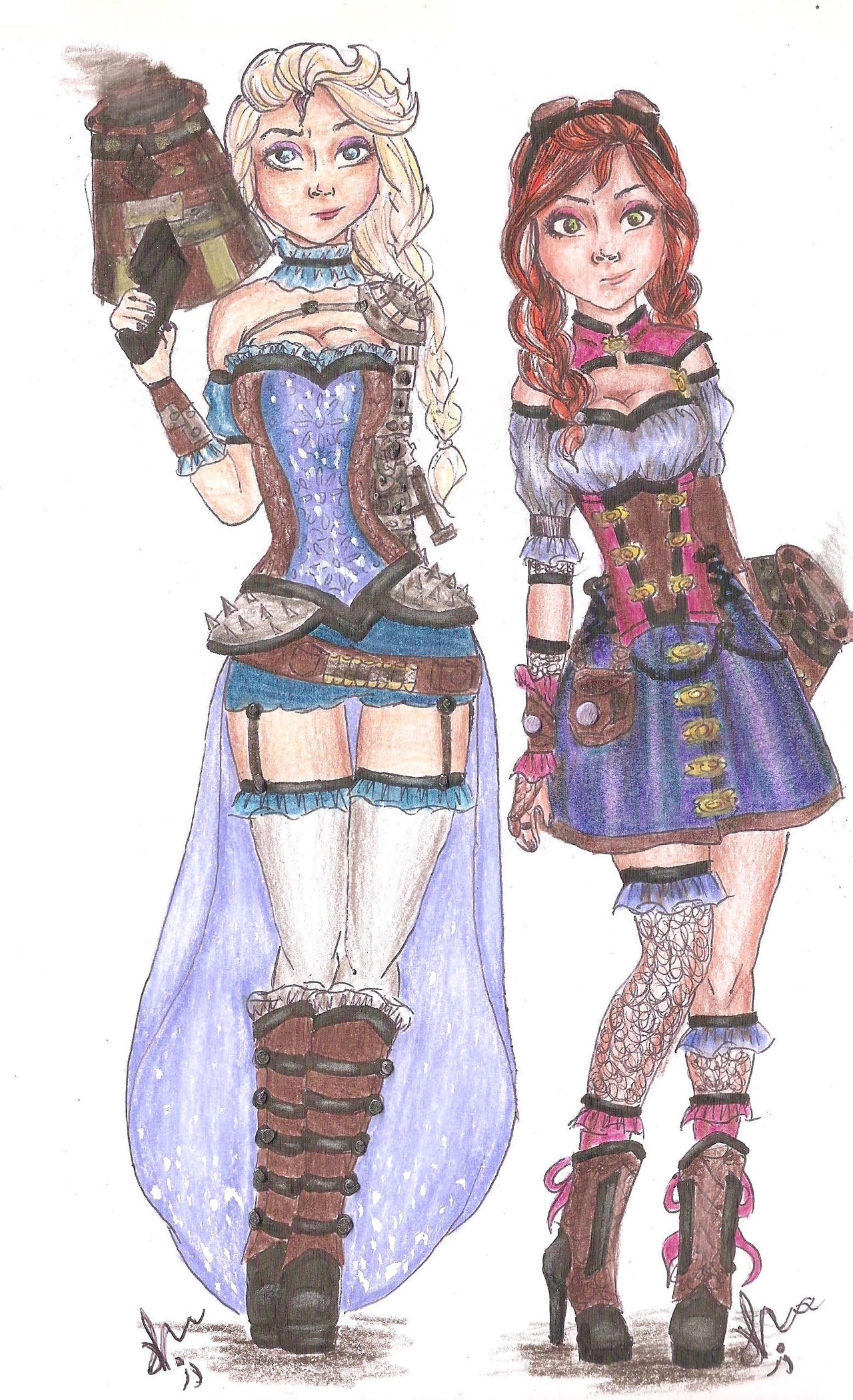 Disney Princess Steampunk Elsa And Anna By Vianadrawings On Deviantart Disney Princess Steampunk Elsa And Anna By Vianadrawings On Deviantart