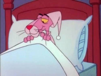 The Pink Panther Tucks into Bed