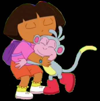 Dora and Boots Hugging by mimimeriem on DeviantArt