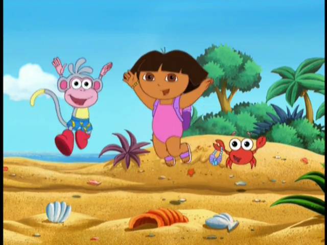 Dora, Boots and Baby Crab Jumping by mimimeriem on DeviantArt