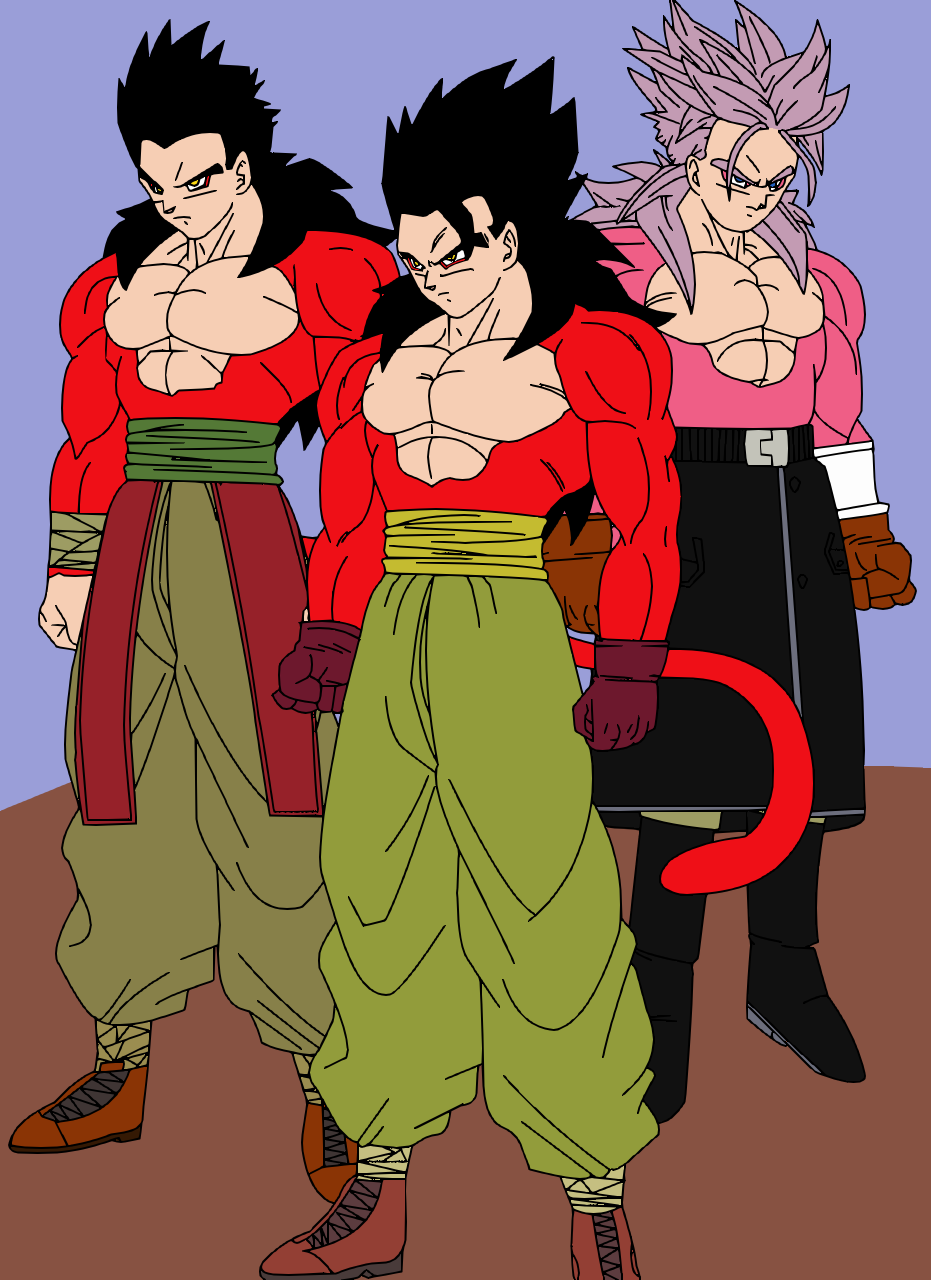 Gohan Trunks And Goten Super Saiyan 4 by ultrapabloz on DeviantArt