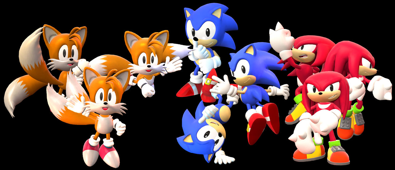 Classic Sonic, Tails, and Knuckles by EmeraldPyro on DeviantArt
