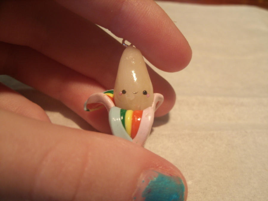 Kawaii Rainbow Banana Charm