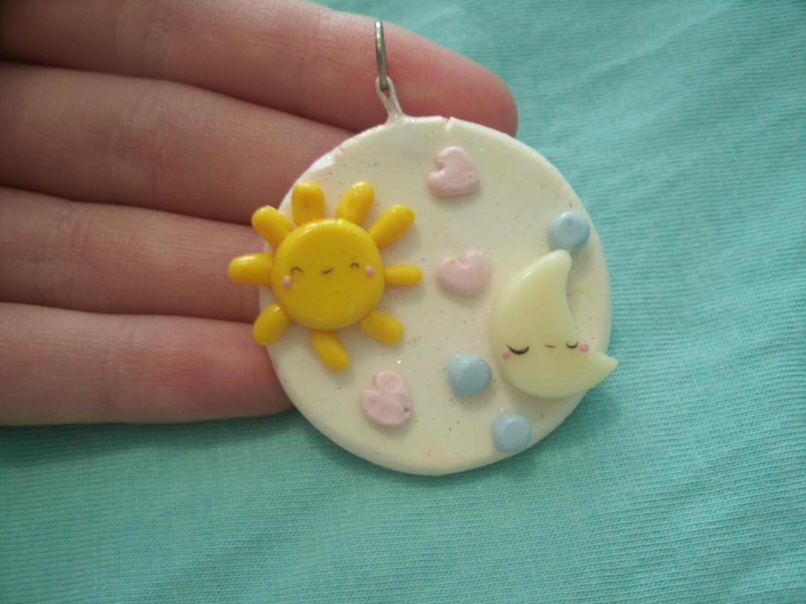 Kawaii Sun and Moon Pendant