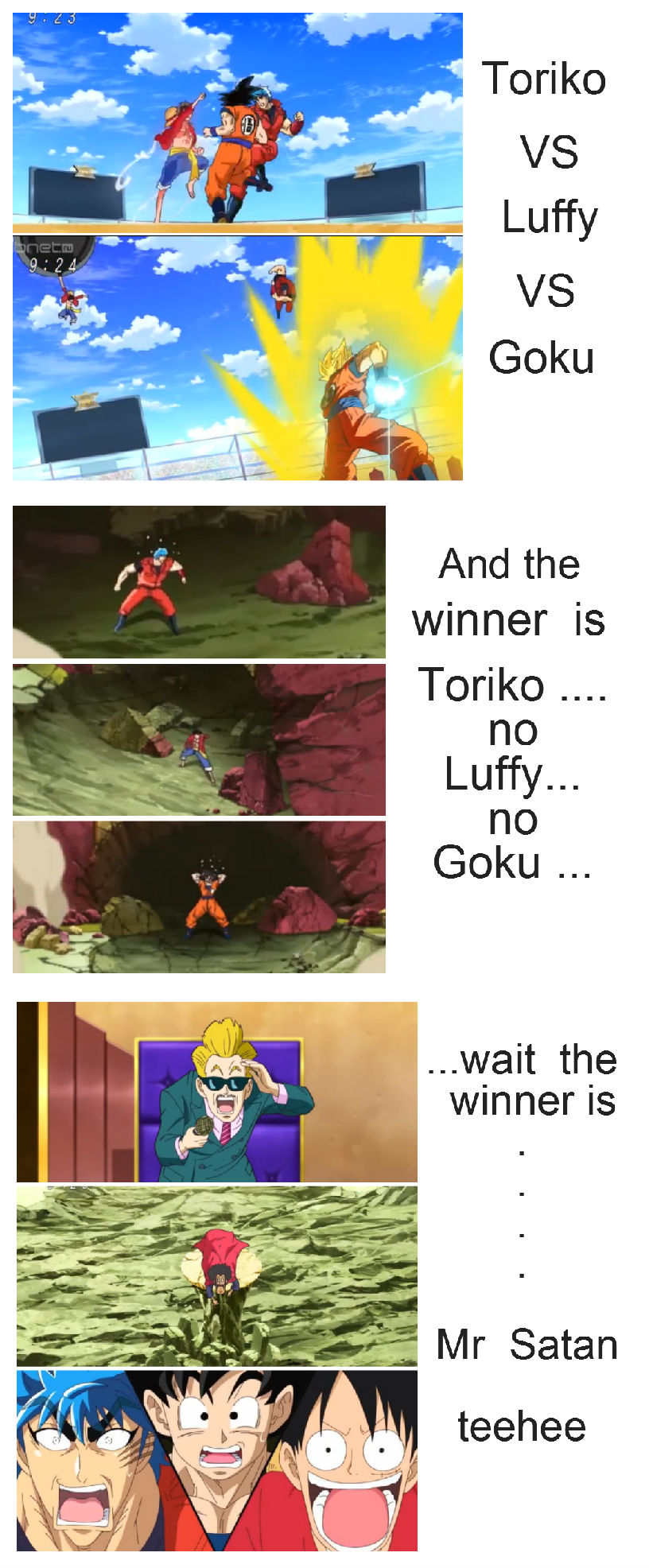 Toriko VS Luffy VS Goku ..and the winner is ?? by magicofantasy on  DeviantArt