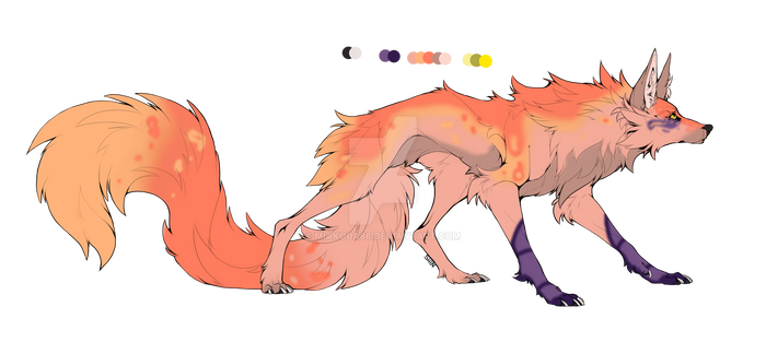 Adoptable sunset wolf OPEN