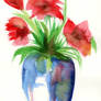 Watercolor Flower Vase