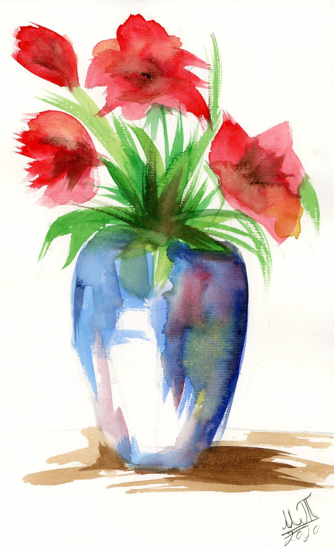 Watercolor Flower Vase by greenmarta on DeviantArt
