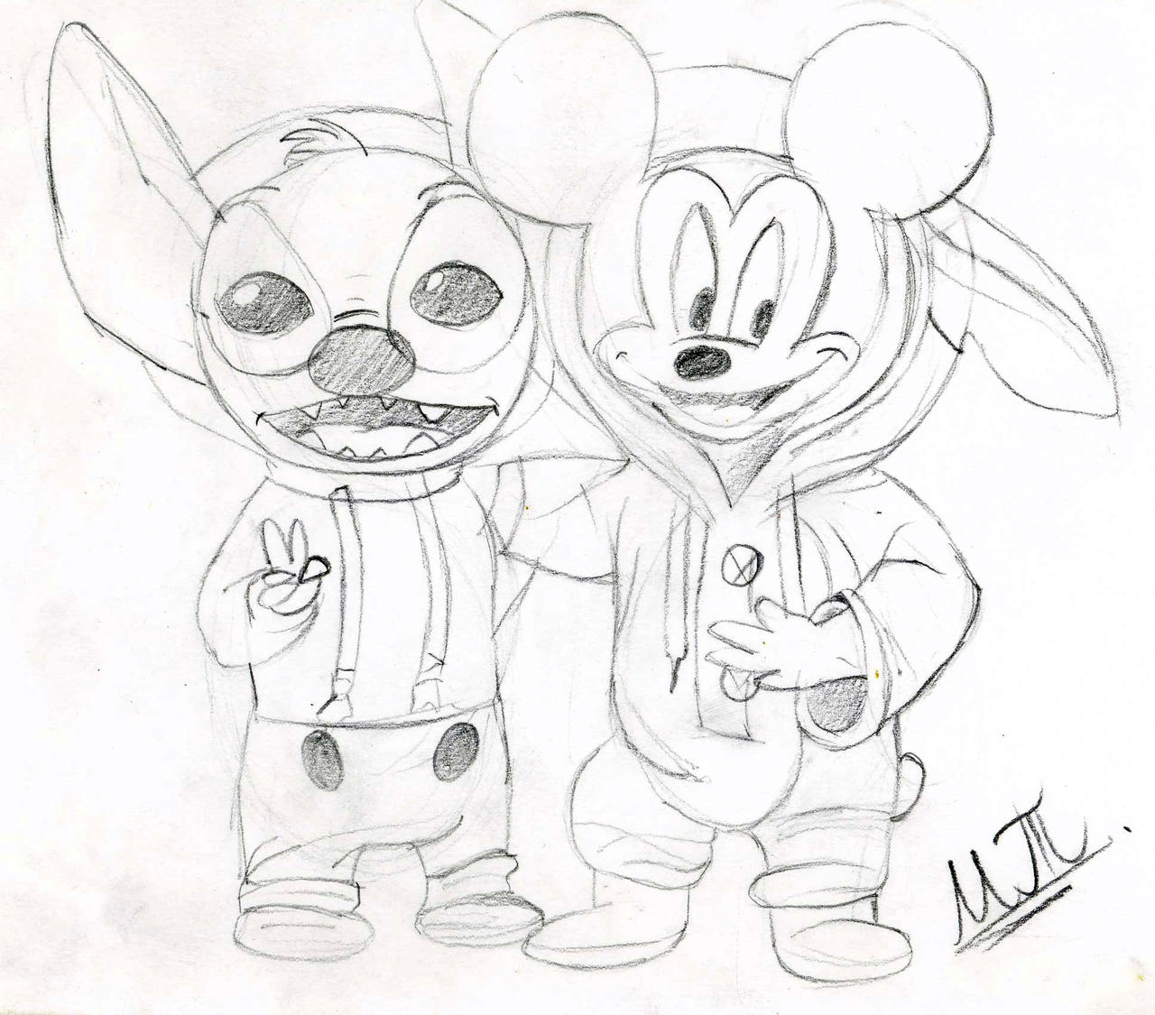 Mickey Rabbit Stich Stitch And Mickey Mouse by greenmarta on DeviantArt
