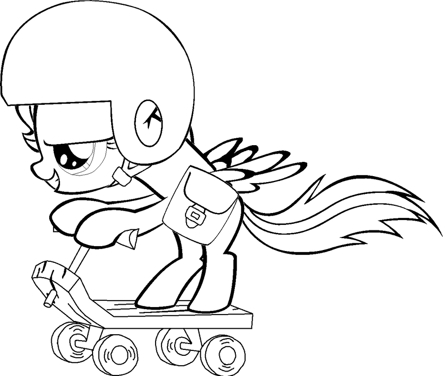 Scootaloo Scooting (Colouring page) by AmandaGoldheart on ...
