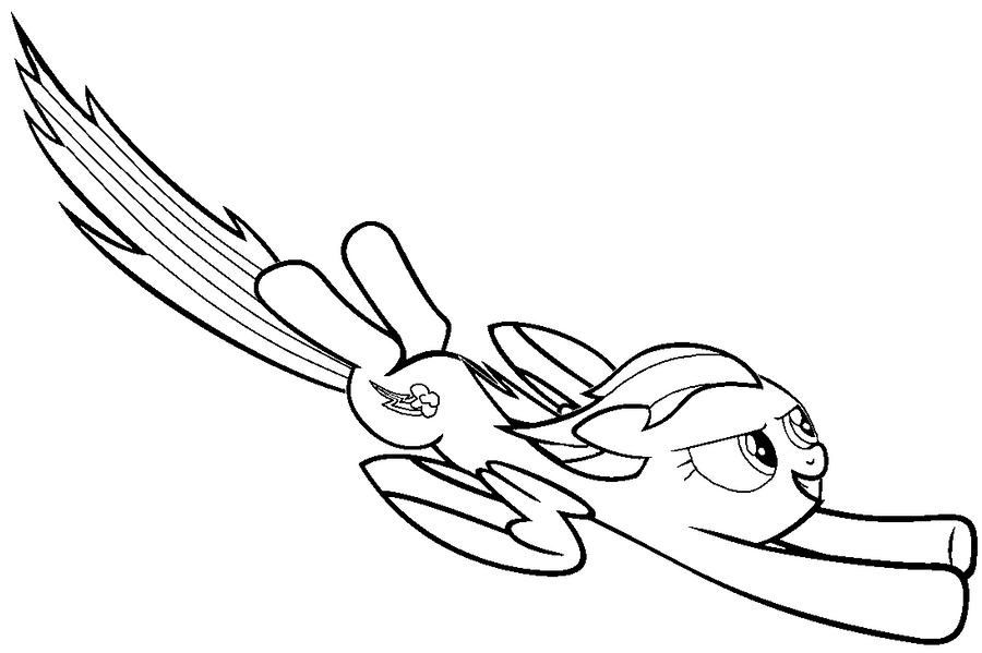 Rainbow dash colouring pages