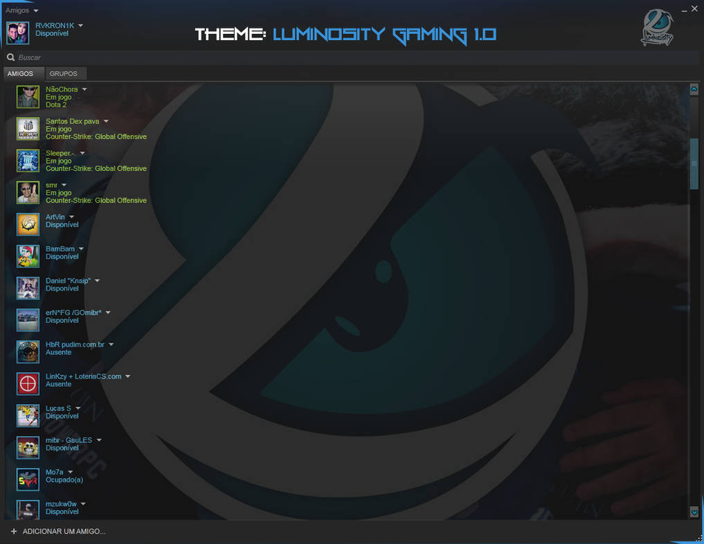 STEAM LAYOUT THEME: LUMINOSITY GAMING V1.O by AlexHedler on DeviantArt
