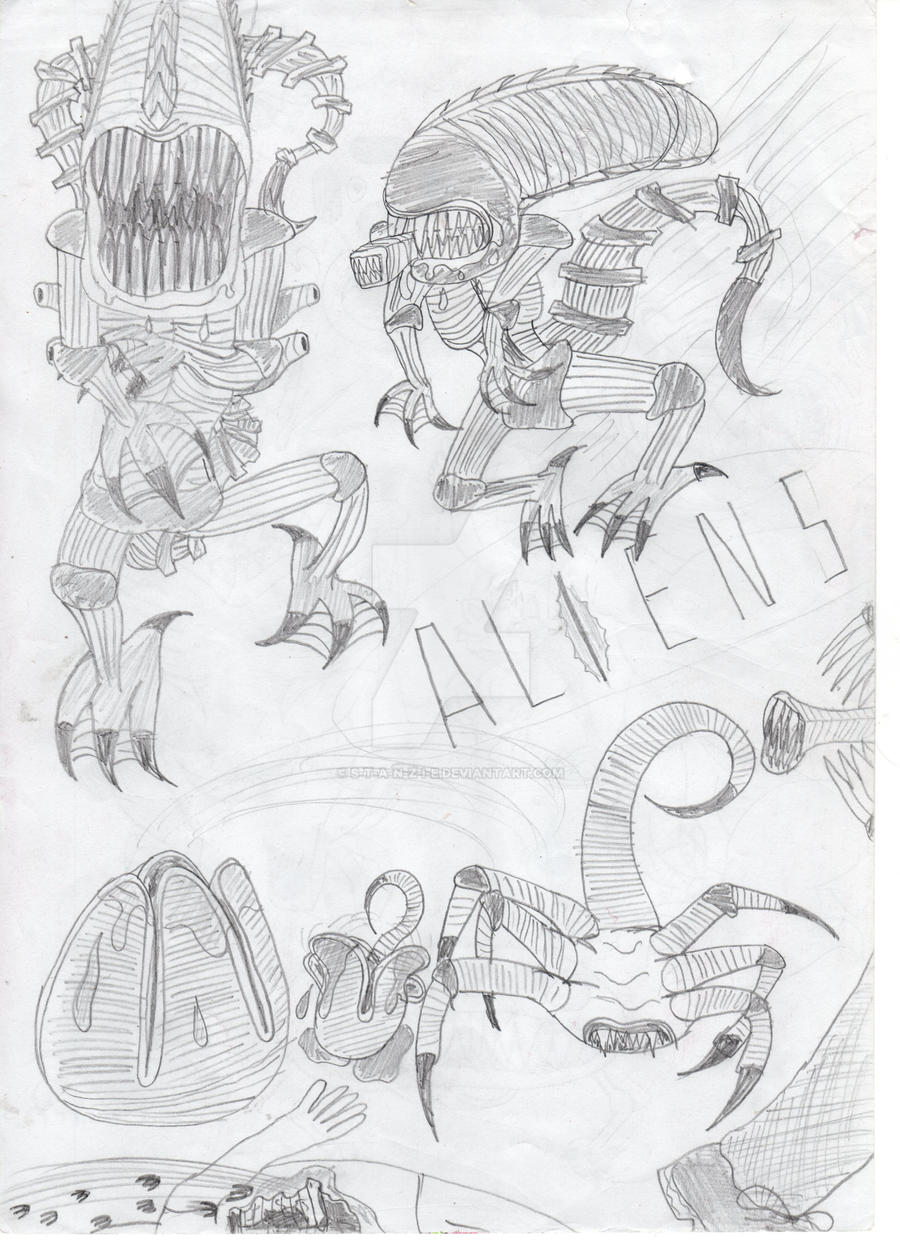 Alien and Face-hugger by S-T-A-N-Z-I-E on DeviantArt