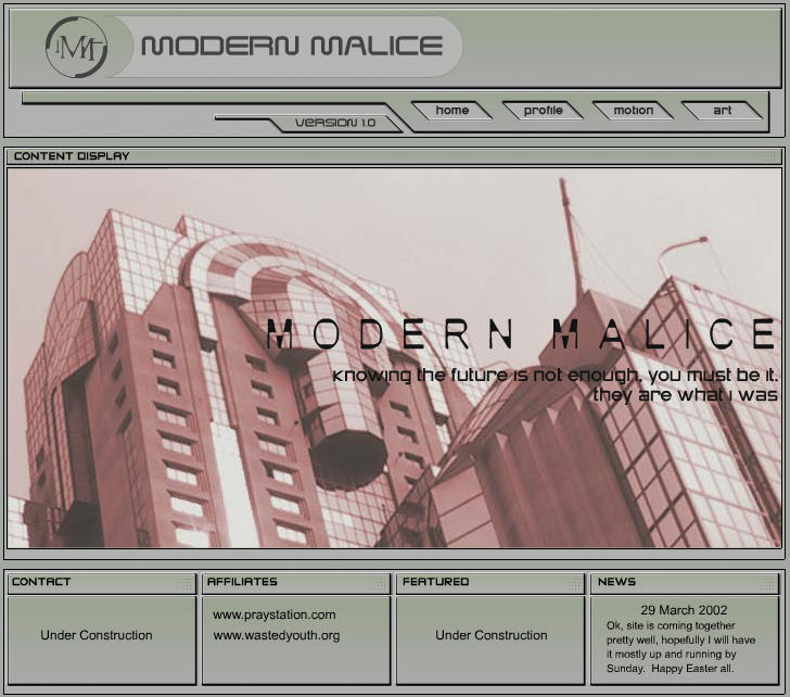 Old web interface by modernmalice on DeviantArt