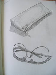 Sun glasses and pencil case