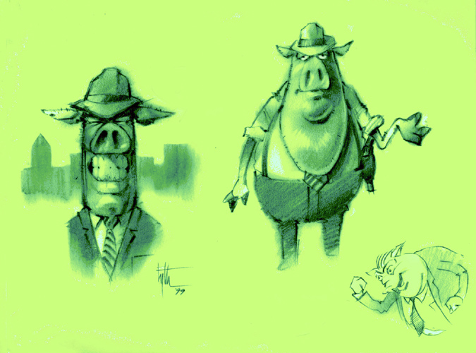 Pig Detective Concepts 3