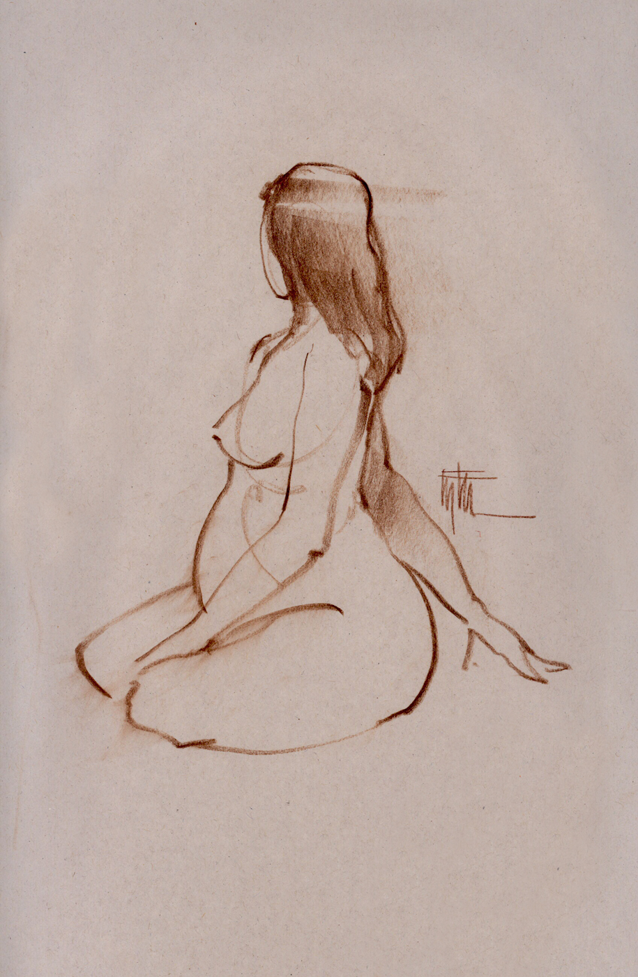 Figure Study of Pregnant Nude