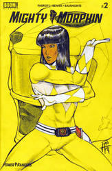 Yellow Power Ranger sketch cover