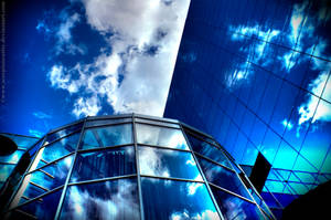 Blue sky white clouds HDR