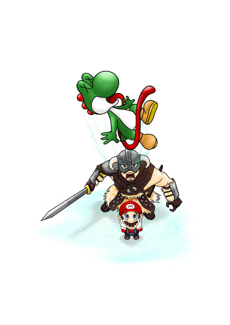 Dochi Mario Mario met Dovahkiin by Melcaia on DeviantArt