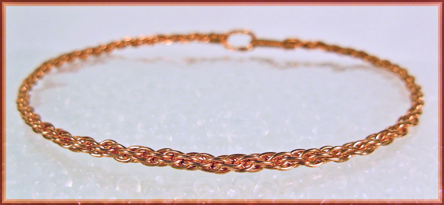 Copper Wire Kumihimo Bracelet