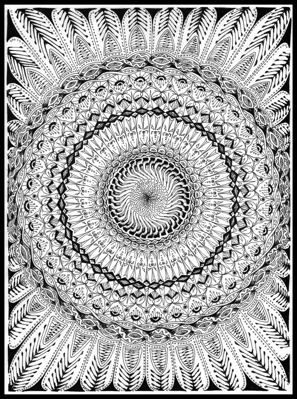 Eye See All - Extreme Hand Drawn Zen Doodle #1 by MajorTommy