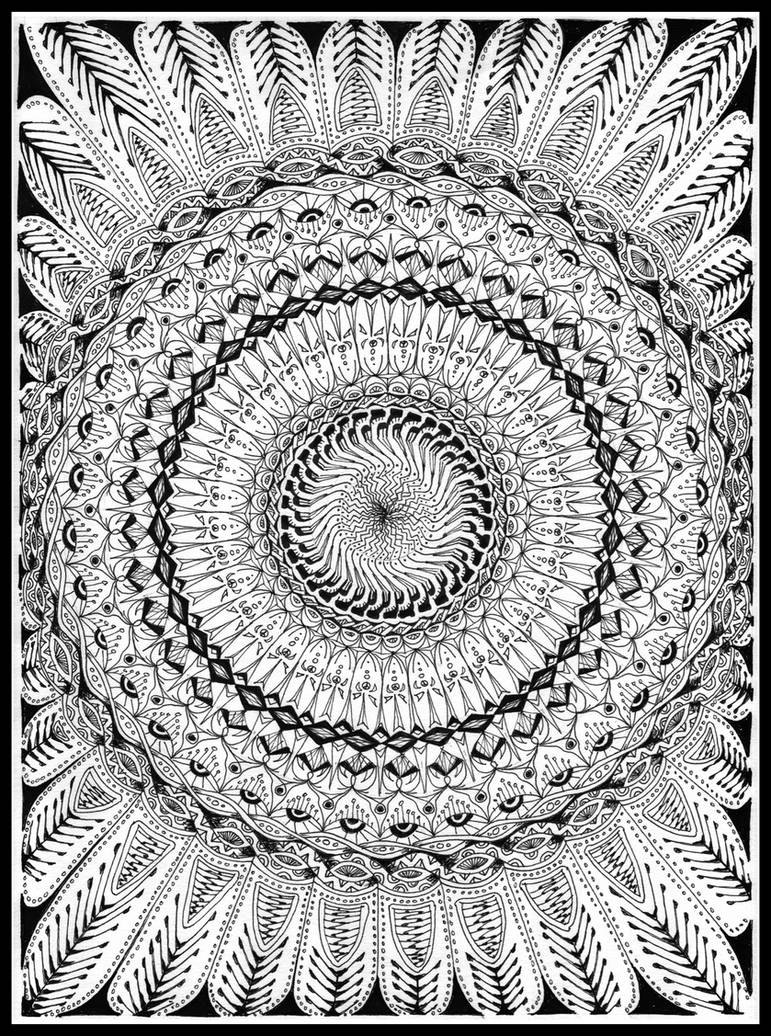 Eye See All - Extreme Hand Drawn Zen Doodle #1 by MajorTommy